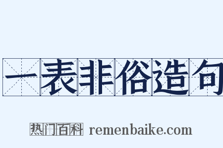 一表非俗造句是什么意思的图片